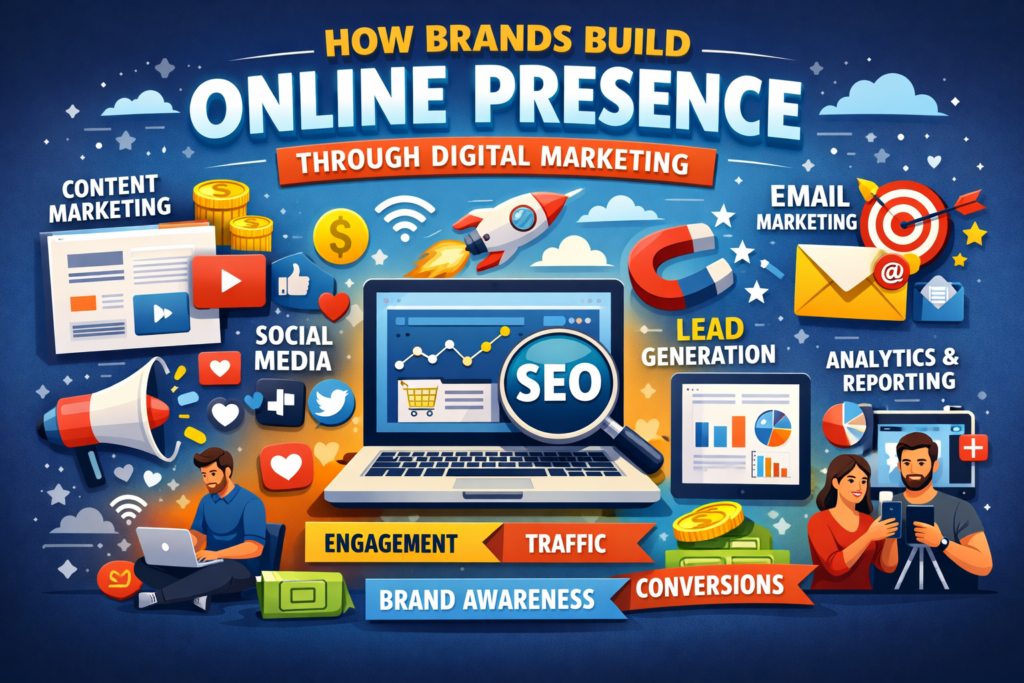 how brands build online presence through digital marketing